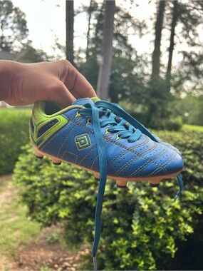 Youth Blue & Lime Soccer Cleats - Unbranded